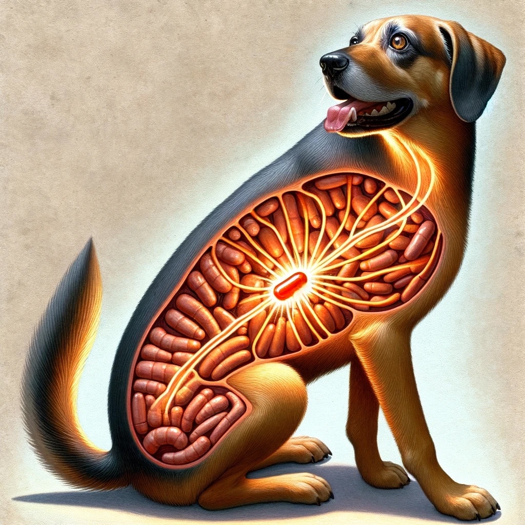 Perro con cápsula endoscópica